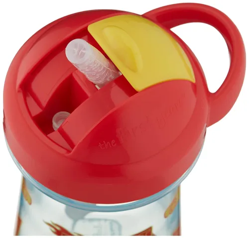 Vista 3 de The First Years Vaso con Pajita, Disney/Pixar Cars, 10 Onzas Diseño de Pajita Tapa Abatible Para Niños Pequeños Paquete de 2