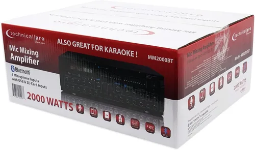Vista 7 de Technical Pro MM3000 amplificador y mezclador para karaoke impulsado por BlueTooth, SD, USB
