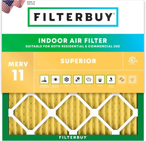 Vista 15 de Filterbuy Filtro de aire 8x14x1 pulgadas MERV 11 Defensa Superior contra Mascotas y Alergias (Paquete de 1), Filtros de Repuesto Electrostáticos