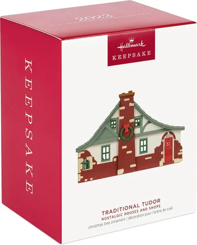Vista 3 de Hallmark Keepsake Adorno de Navidad 2023, casas y tiendas nostálgicas tradicionales Tudor 2023, regalos para ella
