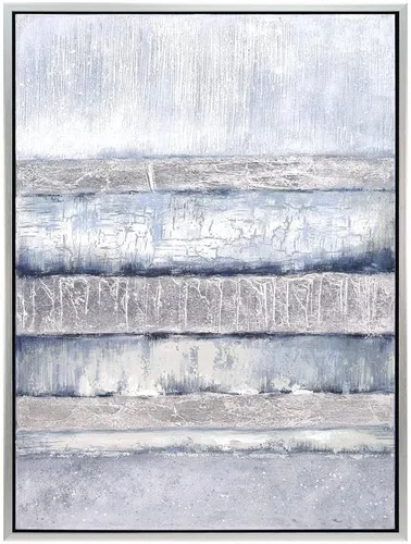 Vista 41 de Empire Art Direct Arte abstracto para pared, lienzo pintado a mano con textura por Martin Edwards, marco negro, 24 x 48 pulgadas, goteo nevado 1