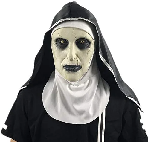 Vista 5 de Máscaras de miedo para adultos máscara realista de látex de miedo The NunJoker fiesta de Halloween máscara de cabeza completa aterradora