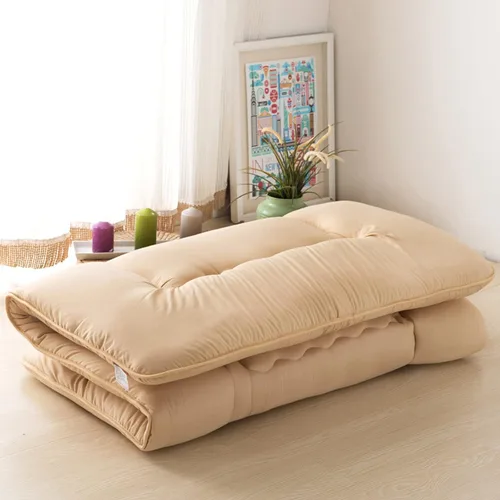 Vista 3 de Colchón beige para suelo, colchón futón para dormir, tapete grueso de tatami, colchón plegable para niños y adultos, color beige, Matrimonial_XL 47