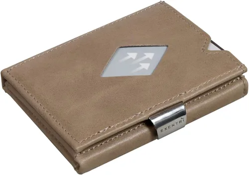 Vista 2 de Multiwallet con protección RFID con tarjetero con cierre a presión, Camello, Billetera triple