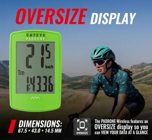 Vista 2 de CATEYE Computadora Inalámbrica para Bicicleta Padrone – Ciclocomputadora con Pantalla de Gran Tamaño, Velocímetro y Odómetro Inalámbricos, Montaje
