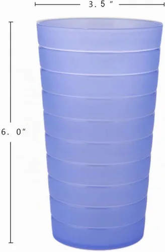 Vista 3 de AOYITE Juego de 12 vasos reutilizables de plástico de 22 onzas, sin BPA Color del arco iris