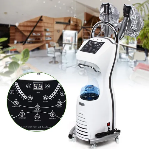 Vista 9 de Máquina de vapor para el cabello, máquina de tratamiento de aceite de anión nano, vaporizador profesional para el cuidado del cabello, máquina