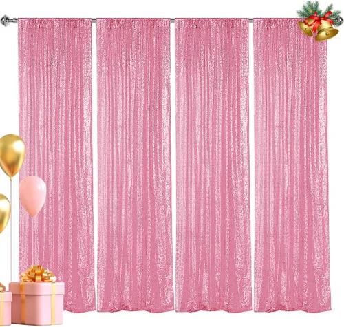 Vista 13 de Hahuho - Cortina de fondo de lentejuelas negras, 2 piezas de 2 pies x 8 pies, cortina de fondo con purpurina para fiestas, Navidad, boda, decoración
