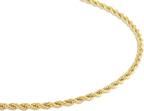Vista 6 de Barzel Collar de cadena de cuerda chapada en oro de 18 quilates, fabricado en Brasil