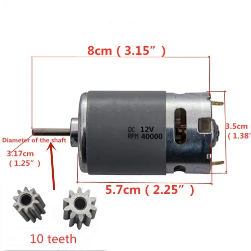 Vista 3 de 2 unids Universal 550 40000RPM Motor eléctrico RS550 12V Motor Drive Accesorio para RC coche niños paseo en juguetes piezas de repuesto