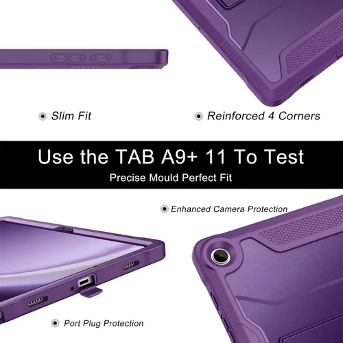 Vista 7 de Funda Soke para Samsung Galaxy Tab A9 Plus 2023, con soporte incorporado, funda protectora resistente a golpes para Galaxy Tab A9+ de 11 pulgadas