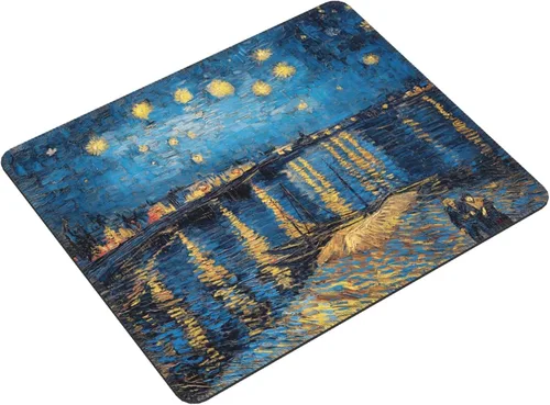 Vista 3 de Alfombrilla de mouse rectangular lavable, alfombrilla antideslizante con borde cosido de primera calidad, 7.9 x 9.5 pulgadas para juegos, oficina