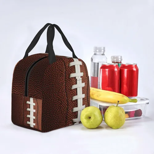 Vista 4 de Bolsa de almuerzo con aislamiento reutilizable de fútbol para mujeres y hombres, impermeable, lonchera térmica para el trabajo, oficina, viajes