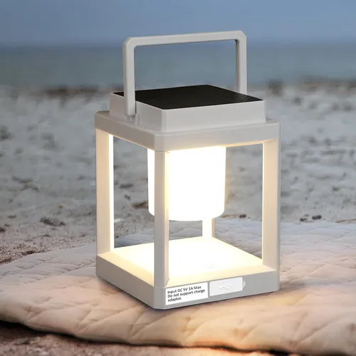 Vista 9 de Linterna Solar de Mesa para Exteriores: Luces LED Colgantes Portátiles - Luces Decorativas Impermeables para Patio y Camping