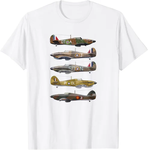 Vista 15 de Hawker Hurricane is a British WW2 camiseta de aviones de combate Negro