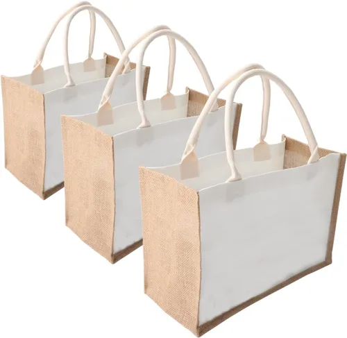 Vista 15 de Bolsa de yute grande de 16.5 x 7 x 13 pulgadas [10 unidades] con asas