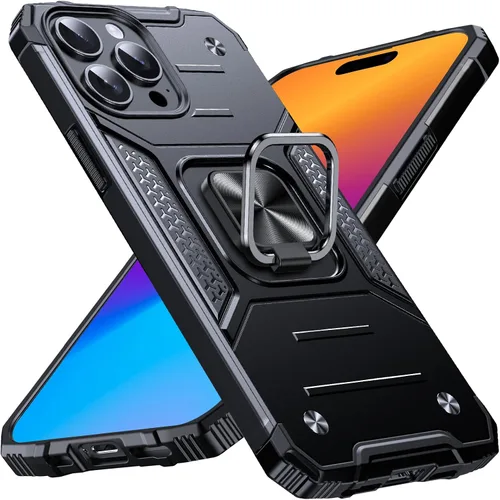 Vista 97 de Anqrp Funda resistente para iPhone 6/7/8/SE/SE2 con soporte de anillo mejorado y agarre, grado militar, a prueba de golpes, resistente y robusta