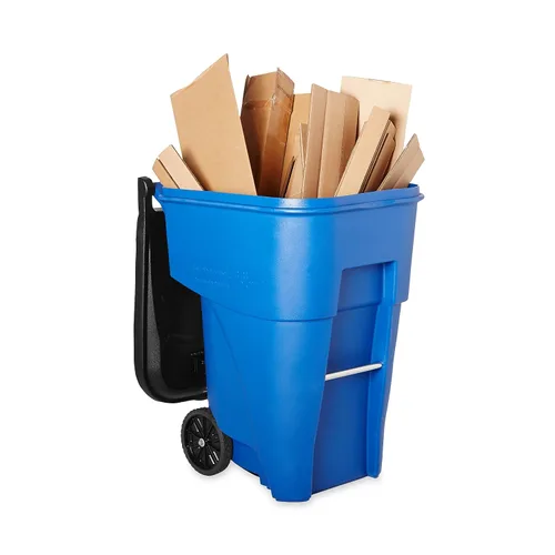 Vista 8 de Rubbermaid Commercial Products BRUTE Contenedor de Basura/Desperdicios Rodante con Ruedas, 95 Gal, Azul, para Restaurantes/Hospitales/Oficinas/Área