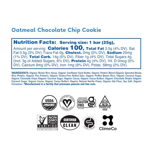 Vista 2 de GoMacro Kids MacroBar Barras orgánicas veganas – Galletas de avena con chispas de chocolate (barras de 0.90 onzas, 7 unidades)