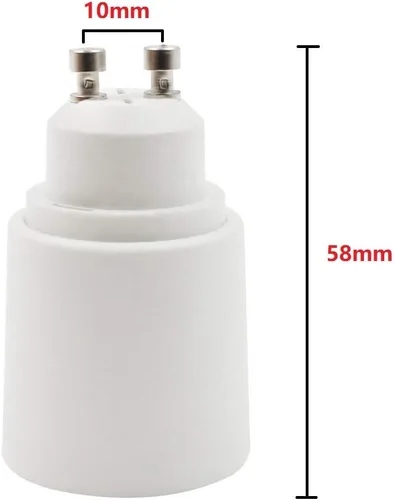 Vista 2 de YI Lighting - Adaptador GU10 a E26/E27, base de bayoneta GU10 a E26/E27, convertidor de adaptador de enchufe de bombilla de rosca Edison (2 unidades)