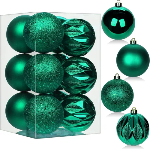 Vista 47 de 30 piezas de adornos de bola de árbol de Navidad irrompibles negros para decoración navideña