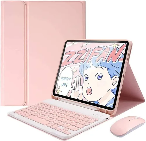 Vista 12 de Funda para teclado Galaxy Tab S6 Lite 2024/2022/2020 con ratón, funda magnética desmontable para teclado con soporte para S Pen y mouse para Galaxy