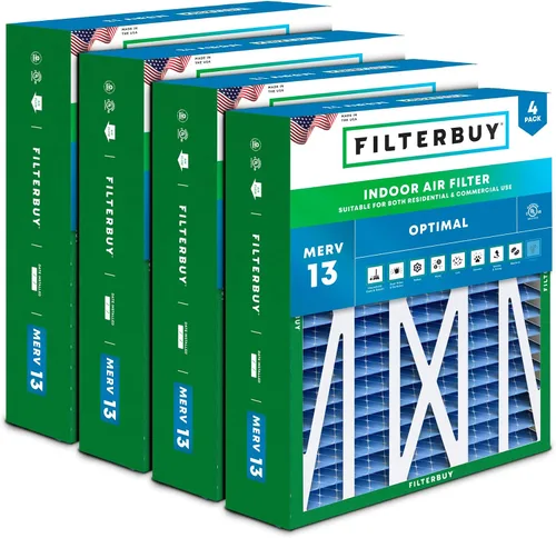 Vista 27 de Filterbuy Filtro de aire 10x17x2 MERV 13 Defensa Óptima contra Humo y Alergias (Paquete de 4), Filtros Exteriores Plisados Electrostáticos