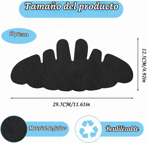 Vista 4 de 10 piezas de gorras de béisbol, lavables para sombreros de fieltro para sombrero, forro de sudor, insertos reutilizables para sombrero de soporte