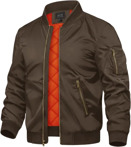 Vista 27 de TACVASEN - Chaquetas de hombre. Chaqueta bomber de otoño e invierno, acolchada, con cremallera completa, cálida, de estilo casual