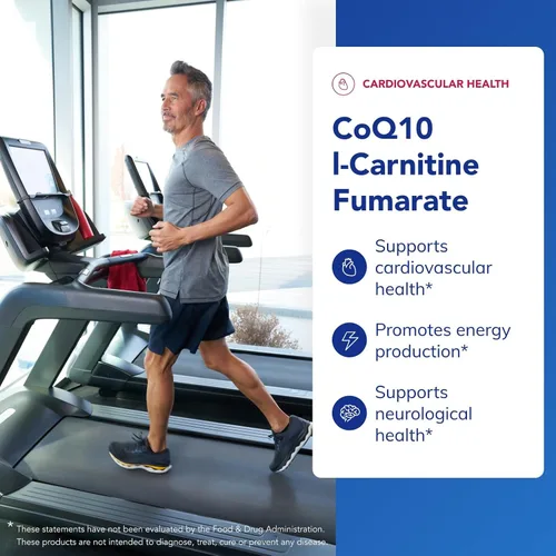 Vista 3 de Pure Encapsulations CoQ10 l-Carnitina Fumarato Soporte Cardiovascular Ultra-Cargado 120 Cápsulas