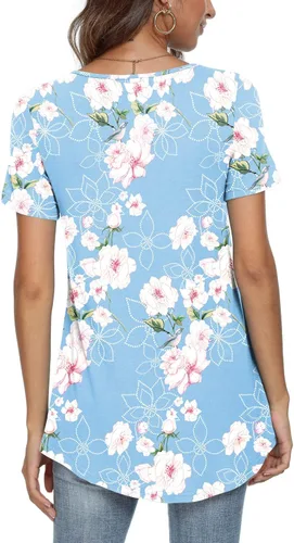 Vista 3 de Cathy Camiseta de manga corta para mujer, holgada y cómoda, para esconder el vientre, para usar con leggings