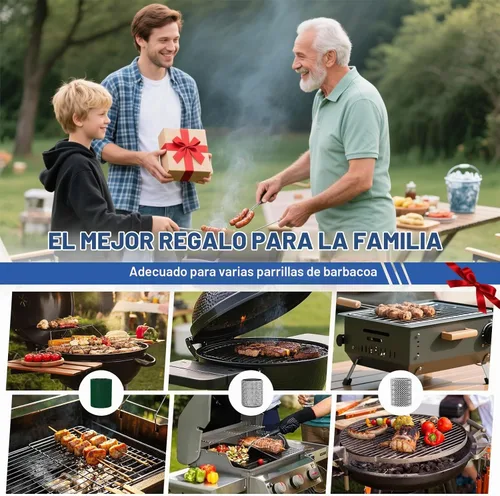Vista 7 de Hillyfe Cepillo de parrilla para exterior, cepillo de parrilla recargable inalámbrico con 3 cabezales de cepillo, cepillos de limpieza eléctricos