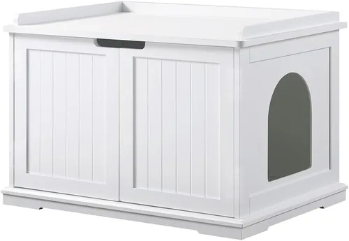 Vista 30 de unipaws Caja de arena para gatos extra grande para cajas de arena automáticas y autolimpiantes, armario alto con estación de carga, casa oculta