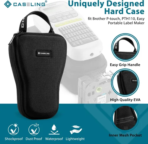 Vista 4 de caseling Estuche rígido compatible con la etiquetadora Brother P-Touch PTH110 Easy Portable (sólo la carcasa)