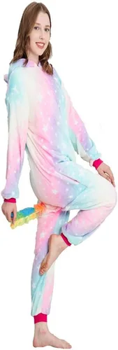 Vista 6 de Pijama unisex de una pieza de unicornio para adultos, disfraz de Halloween