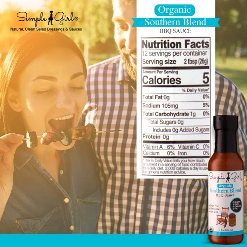 Vista 4 de Simple Girl Salsa barbacoa orgánica - Carolina, Country Sweet, Southern Blend - Orgánica, sin gluten, vegana, paleo, keto, apta para dietas, 12