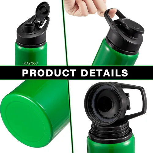 Vista 3 de Bokon Paquete de 24 botellas de agua de agradecimiento a granel, botellas de aluminio reutilizables con tapas, para empleados, maestros, compañeros
