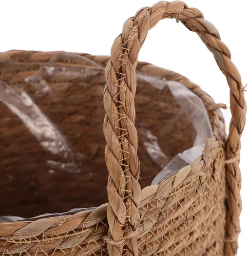 Vista 7 de Cabilock - Cesta tejida para maceta con asas, cubierta decorativa para macetas