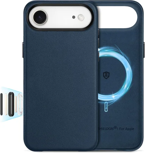 Vista 53 de SHIELDON Funda de piel auténtica para iPhone 17 de 6.3" 2025, color negro