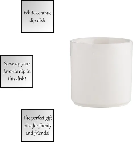 Vista 3 de Santa Barbara Design Studio Plato de cerámica de azúcar de mesa, 3 "x 3", blanco