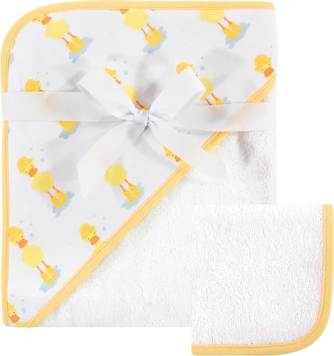 Vista 25 de Hudson Baby Toalla y toallita unisex con capucha de algodón para bebé, Woodland, talla única Bosque