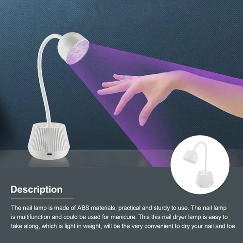 Vista 6 de ABOOFAN LED Nail Lamp for Gel Nails 24W Tabletop Curing Light with Power Cord for Professional Manicure and Gel Polish Drying