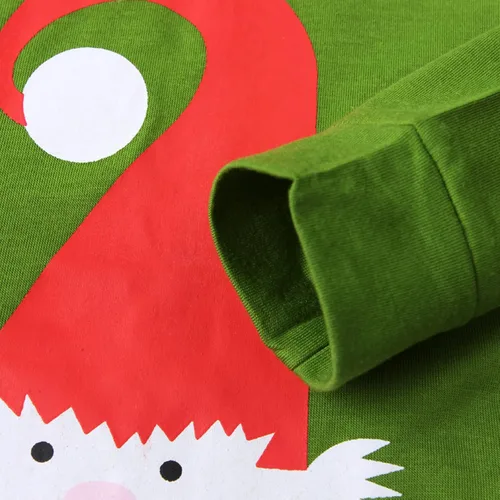 Vista 6 de TBUIALL Conjunto de dos piezas para bebés, niños y niñas, pijamas enanos de Navidad, muñeco de nieve, ropa de dormir con camiseta y pantalones