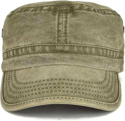 Vista 3 de VOBOOM Gorras militares de algodón lavado, diseño único, vintage, planas