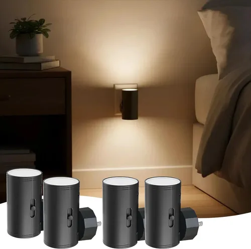 Vista 11 de Luz nocturna LED enchufable, luces nocturnas enchufables a la pared, sensor de atardecer a amanecer, brillo ajustable de 5-300 lúmenes, 2700 K