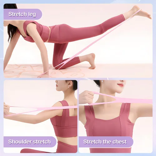 Vista 5 de 3 bandas de resistencia de figura 8, bandas de ejercicio de hombro y espalda, banda elástica de fitness, banda elástica de 8 formas para expansor