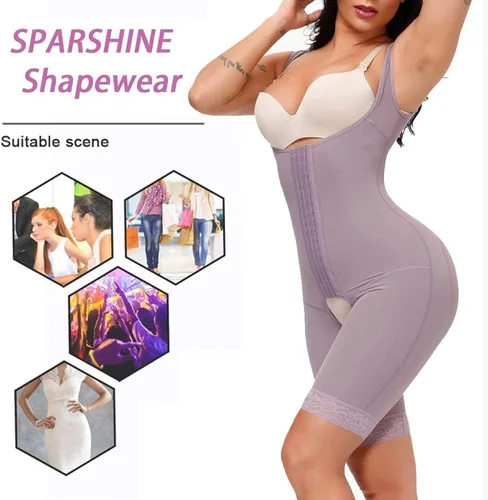 Vista 4 de SPARSHINE Fajas Colombianas con control de abdomen para mujer faja moldeadora de cuerpo con busto abierto para mujer entrenamiento de cintura