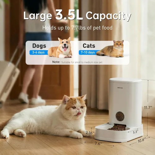 Vista 5 de PAWGETHER® Alimentador de Gatos por Gravedad, Dispensador de Comida para Perros Automático, Estación de Comida para Mascotas Capacidad de 1