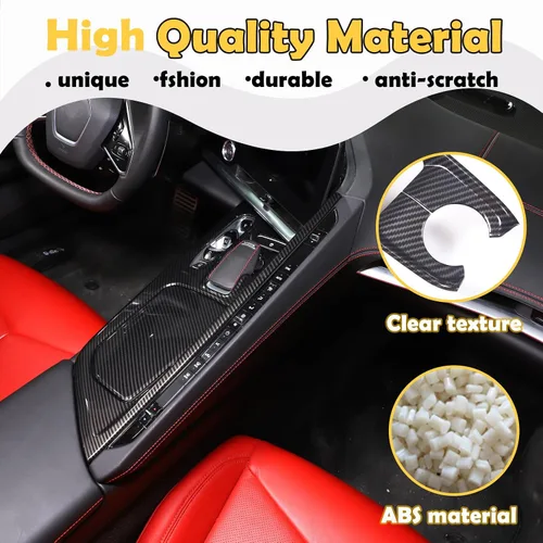 Vista 3 de CHEAYAR Cubierta de panel de palanca de cambios compatible con Chevrolet Corvette C8 2020-2023, panel de engranajes de control central, cubierta