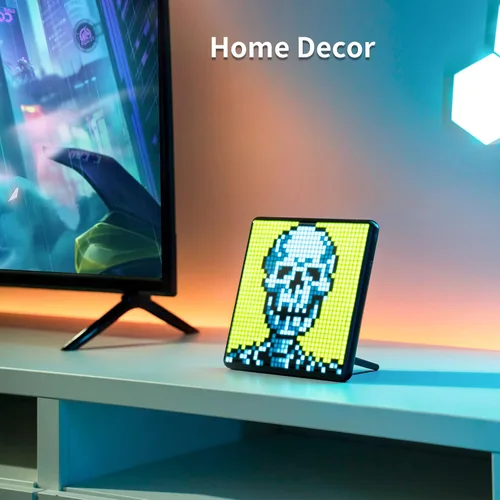 Vista 5 de Divoom Pixoo-64+Pixoo-Max, marco digital WiFi Pixel Cloud con control de aplicación, marco de pantalla LED de 64 x 64 pulgadas para decoración